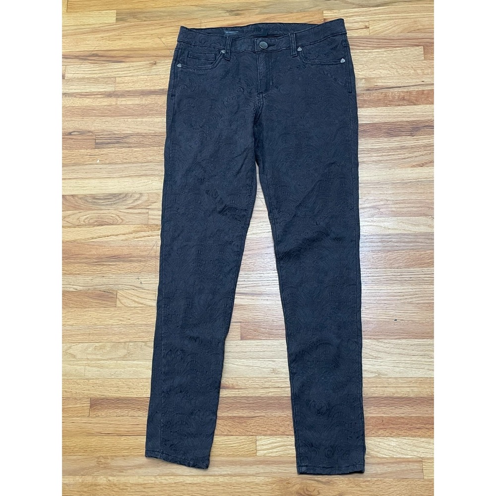 Kut from the Kloth Mia Toothpick Women's 10 Brown Jeans Denim Skinny Leg Stretch